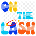 On The Lash Shining Stars Typography Words Icon