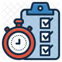 Clock Time Checklist Icon
