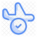 On Time Flight Transportation Airplane Icon