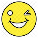 One Eye Close Emoji Emoticon Smiley Icon