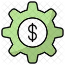 One gear with dollar sign  Icon