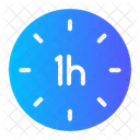 One Hour Clock Time And Date Icon