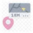 One Km Distance Distance Shopping Icon