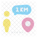 One Km Destination Man Icon