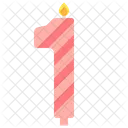 One Number Candle Candle Number Birthday Candle Icon