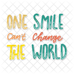 One smile can't change the world sticker  Icon