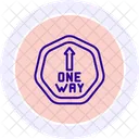 One Way Sign Color Circle Icon Icon