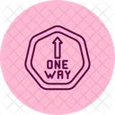 One Way Sign Pentaglow Icon