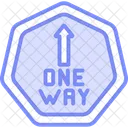 One Way Sign Duotone Line Icon Icon