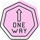 One Way Sign Color Shadow Thinline Icon Icon