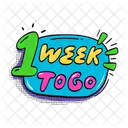 One Week To Go Retro Icon