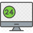 온라인 24 시간 서비스 24 시간 24 시간 서비스 아이콘