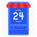 Online 24 Hours Shopping 24 Hour Service Customer Support Icon
