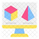 Online 3 D Shapes  Icon