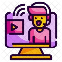 Online Teaching E Learning Online Icon