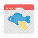 Online Fishing Shopping Icon