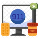 Online 911 Call Medical Call Telecommunication Icon