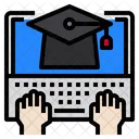 Absolvent Laptop Hand Icon