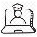 Online Absolvent Video Lernen Video Bildung Icon