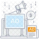 Onscreen Marketing Display Publicity Display Marketing Icon