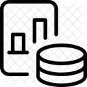 Balkendiagramm Papier Munze Symbol