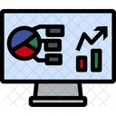 Online Analyse Online Diagramm Monitor Symbol