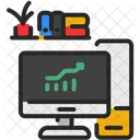 Online Analyse Online Diagramm Computer Icon