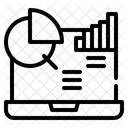 Laptop Bericht Daten Analyse Diagramm Symbol