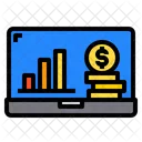 Laptop Graph Money Icon