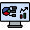 Online Analysis Online Chart Monitor Icon