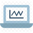 Online Analysis Laptop With Graph Business Growth Icon