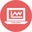 Online Analysis Laptop With Graph Business Growth Icon