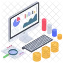 Online Analytics Online Statistics Financial Data Analysis Icon