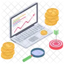 Online Analytics Online Statistics Crypto Data Analysis Icon