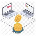 Online Analytics Bitcoin Statistics Data Analytics Icon