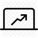 Laptop Line Chart Up Icon