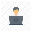 Laptop Online Arbeiten Symbol
