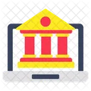 Online Bank Online Building Online Depository House Icon