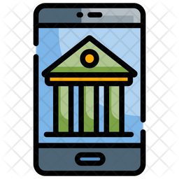 Online Banking Icon - Download in Colored Outline Style