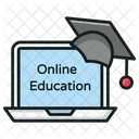 Online Bildung Virtuelle Bildung Online Abschluss Symbol