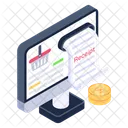 Online Bill Digital Invoice Online Receipt Icon