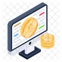 Online Cryptocurrency Online Bitcoin Digital Money Icon