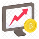 Online Bitcoin Analytics Online Cryptocurrency Bitcoin Statistics Icon