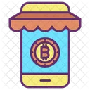 Online Shop Online Bitcoin Shop Online Mobile Bitcoin Icon