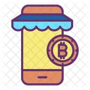 Online Mobile Bitcoin Online Bitcoin Shop Mobile Icon