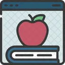 Online Book Apple On Book Website Icon