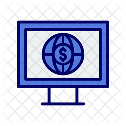 Online Business Icon - Download in Colored Outline Style