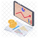 Online Business Analysis Graphical Analysis Financial Barchart Icon