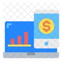 Laptop Graph Report Icon