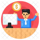 Online Business Lecture Online Business Training Finance Lecture Icon